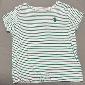 Women's Striped Green and White Top
